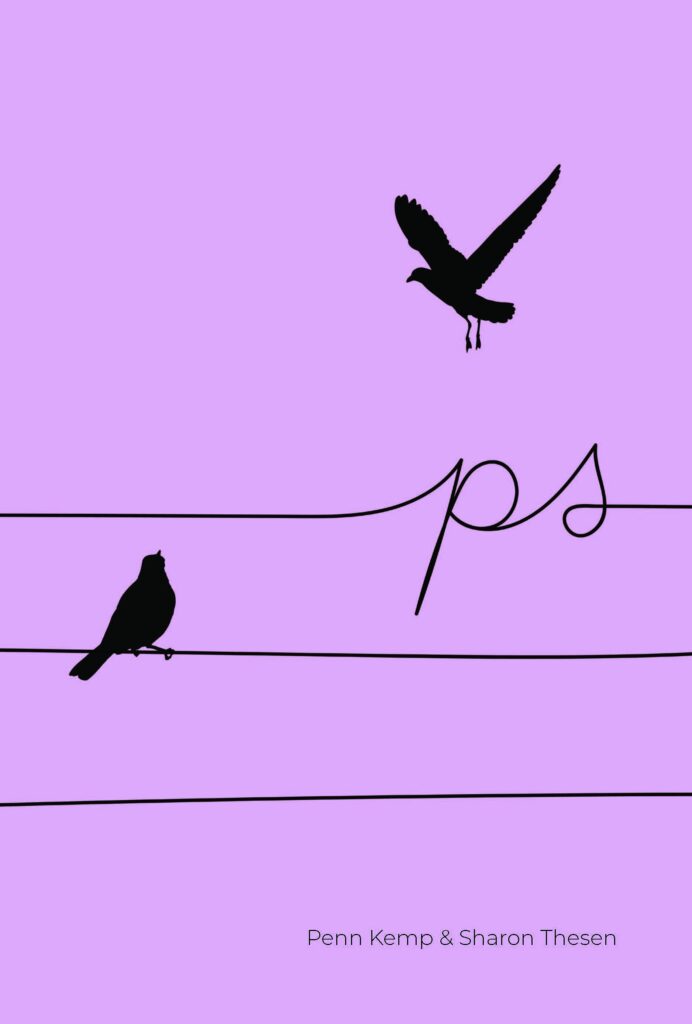 cover of PS by Penn Kemp & Sharon Thesen -- mauve color background, with two silhouettes of birds